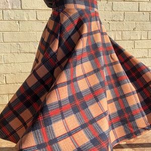 Plaid Midi Skirt